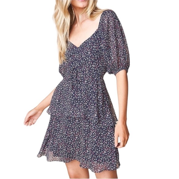 Sugarlips Sugar + Lips Dress Ashlee Floral Back Cut Out Mini Size L - Picture 1 of 15